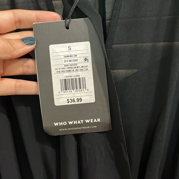 NWT Who What Wear Target Black Sheer ruffled tiered Maxi dress sleeveless sz S - Picture 5 of 6